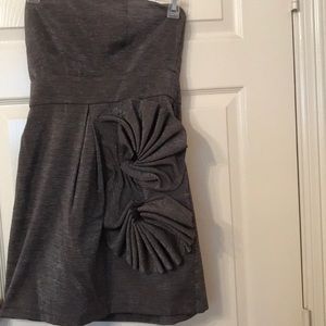 Strapless dark grey dress
